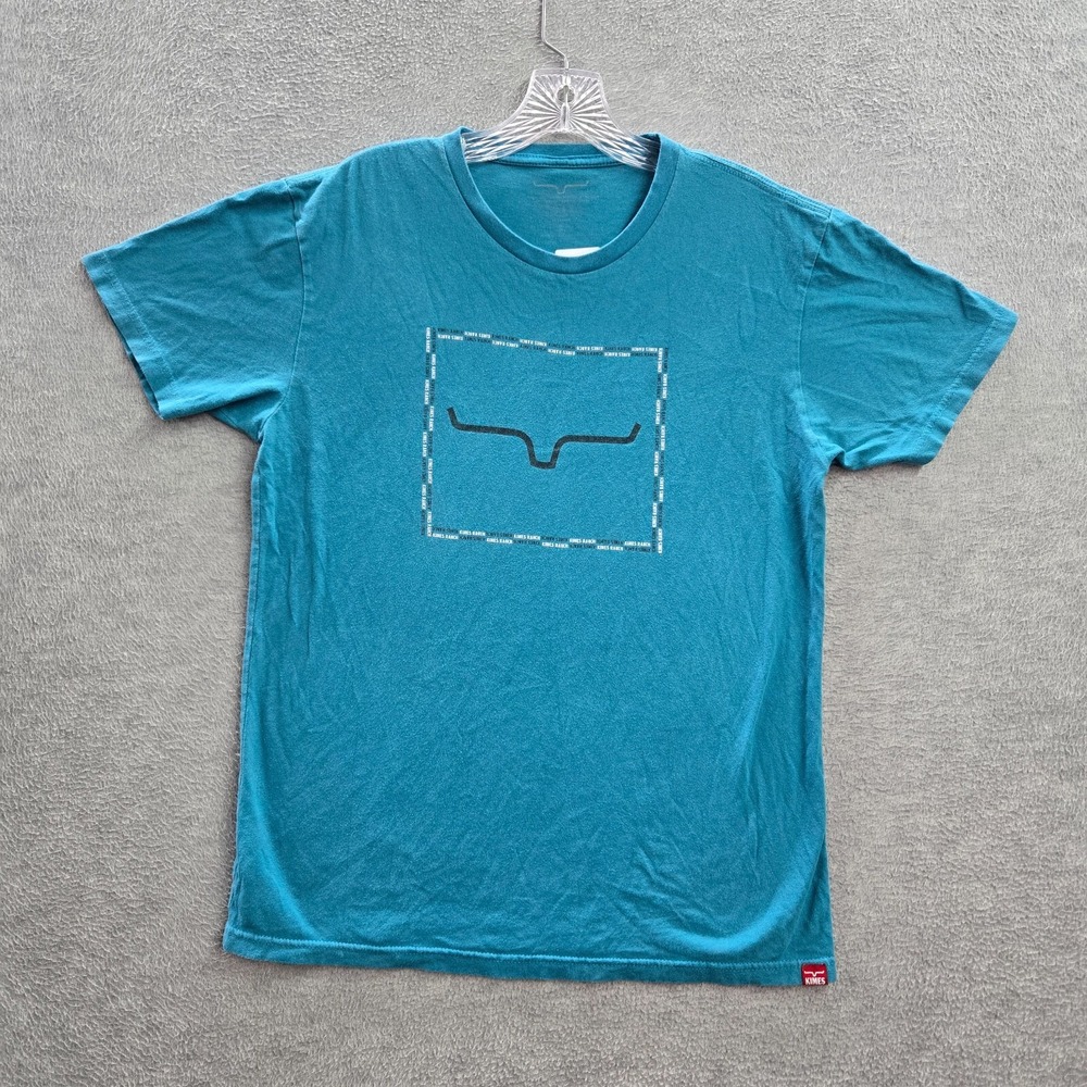 Kimes Men Shirt Small‎ Blue Logo Graphic Crew Neck Short Sleeve Pullover Tee